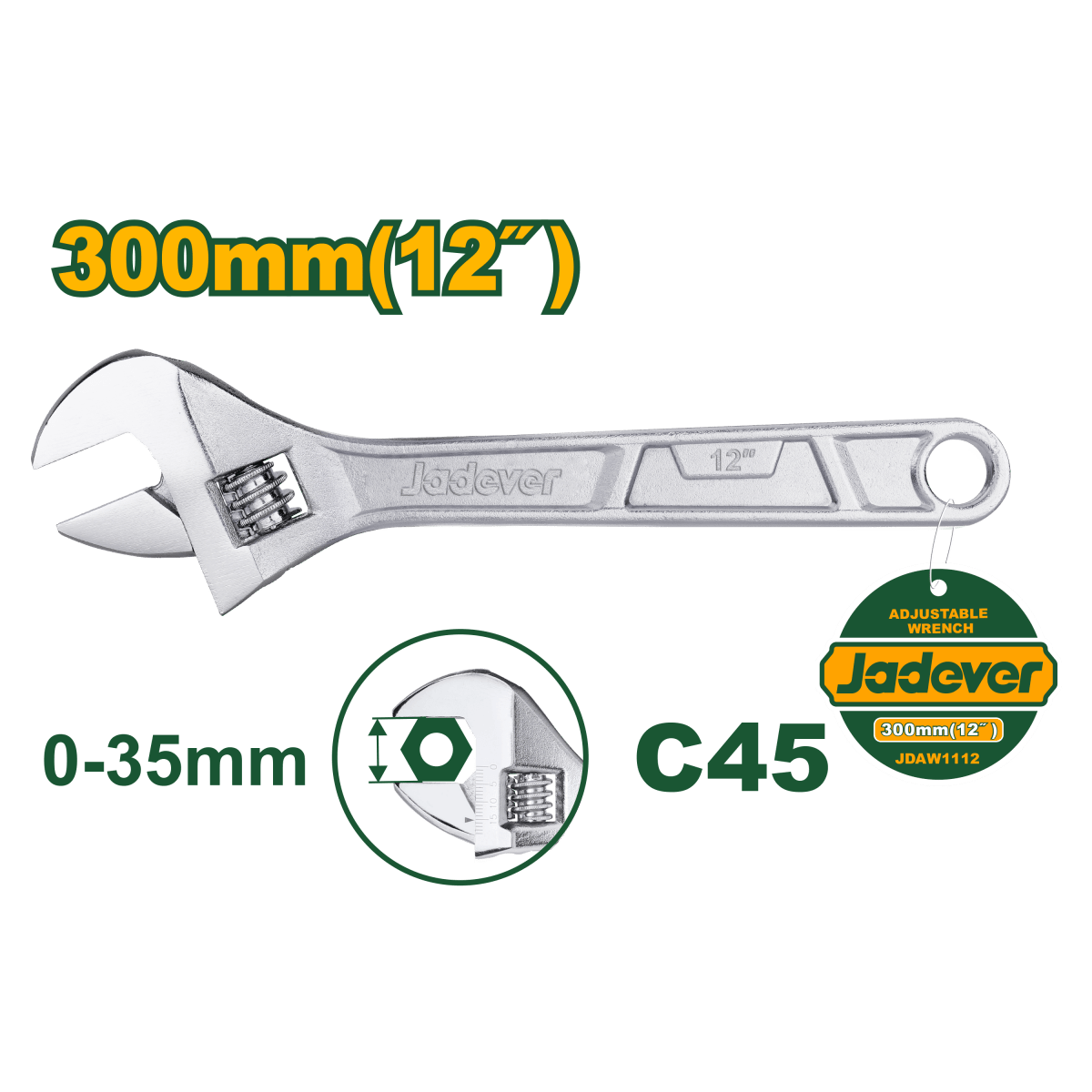 Chiave regolabile Jadever in acciaio C45 - Perrone Shop