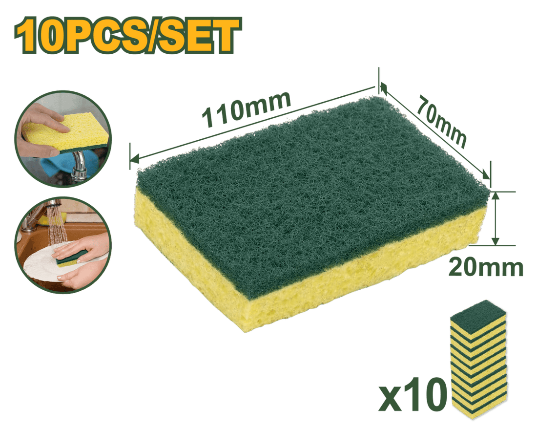 Spugna doppia superficie per pulizia e stuccatura 11×7×2 cm – Set 10 pezzi - Perrone Shop