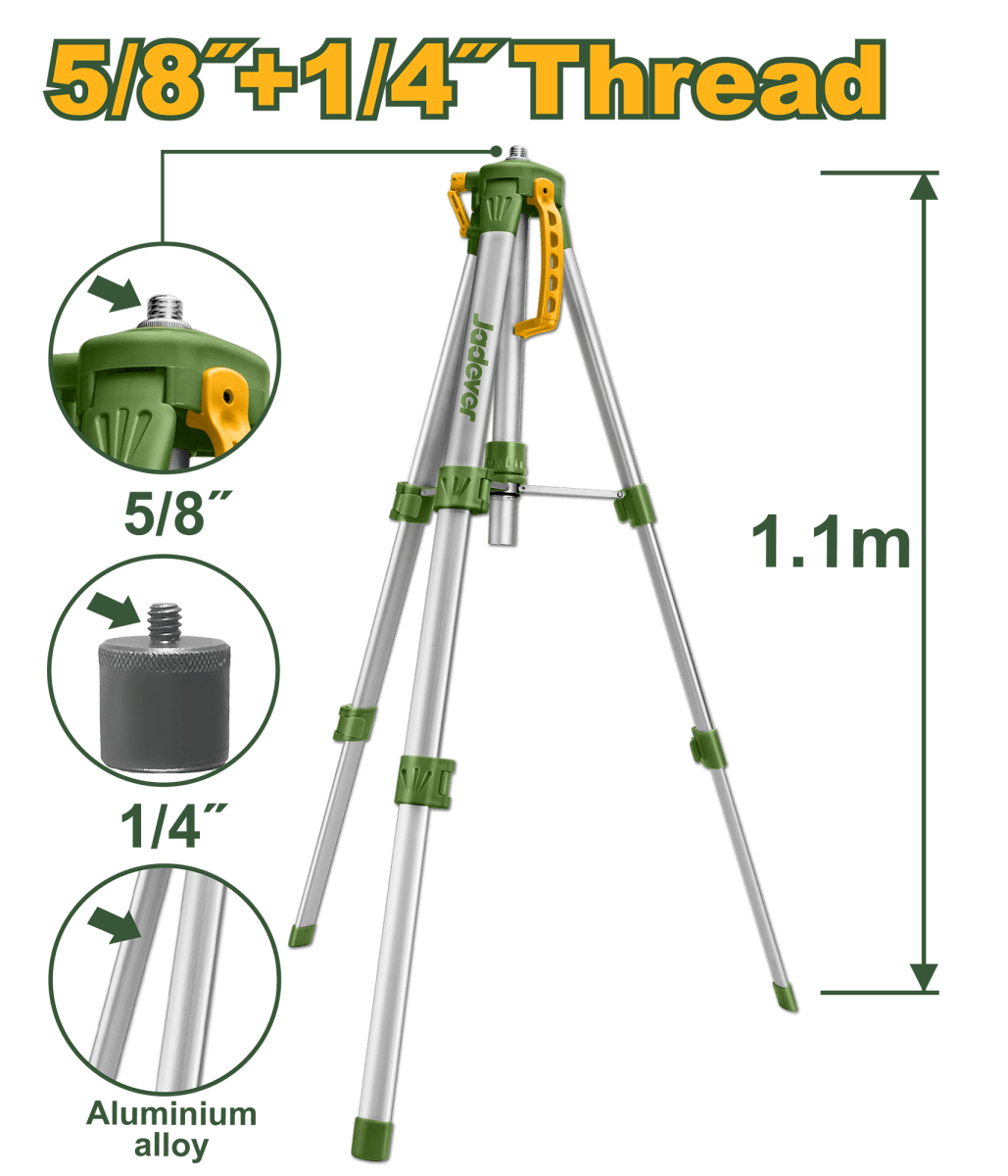 Treppiede in Alluminio per Livelle Laser Jadever 1,1 m con Attacco 5/8” e 1/4” - Perrone Shop