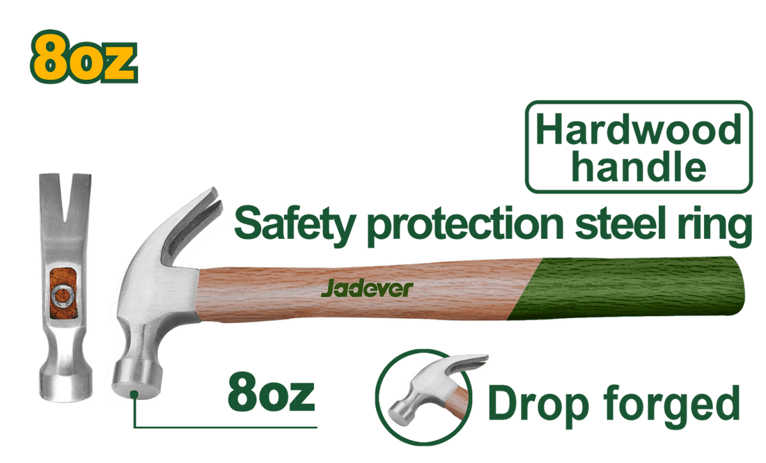 Martello Carpentiere Jadever 8 oz (220 g) con Manico in Legno - Perrone Shop