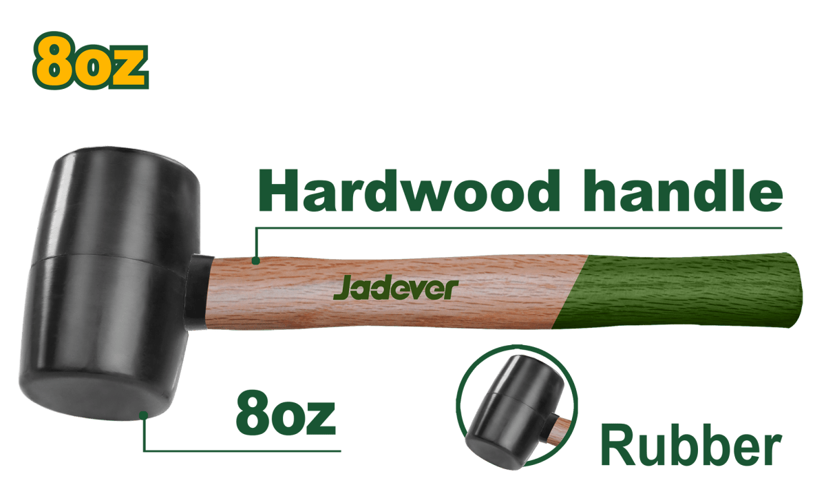 Martello in Gomma con Manico in Legno 8oz e 16oz Jadever - Perrone Shop