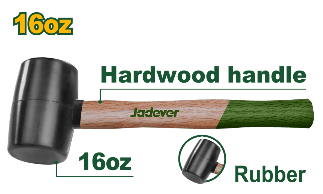 Martello in Gomma con Manico in Legno 8oz e 16oz Jadever - Perrone Shop