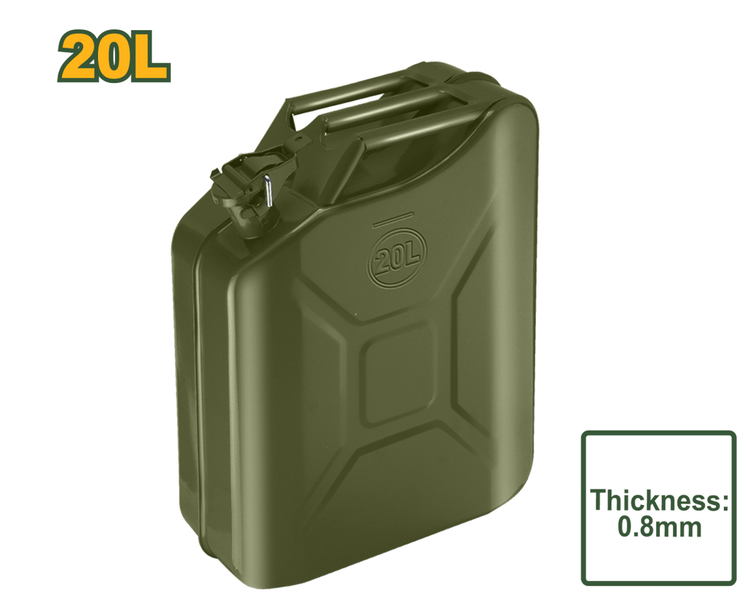 Tanica Carburante Verticale in Acciaio 10L e 20L con Chiusura di Sicurezza - Perrone Shop