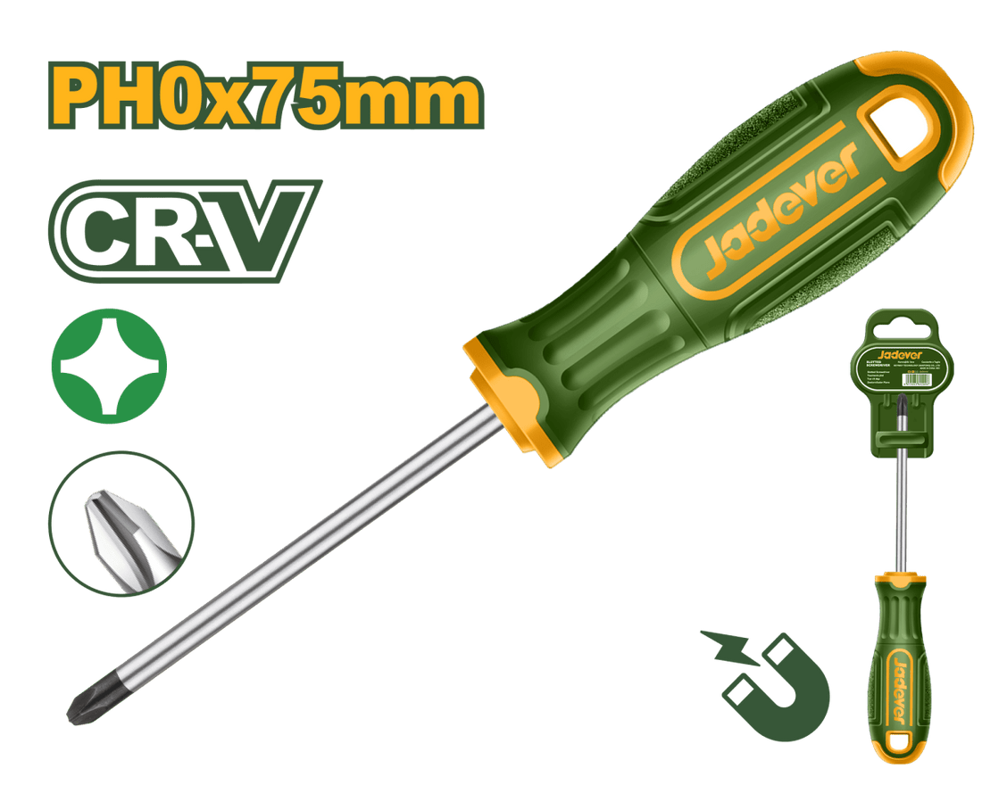 Cacciavite a Croce Phillips PH0 x 75 mm Cr - V con Punta Magnetica - Perrone Shop