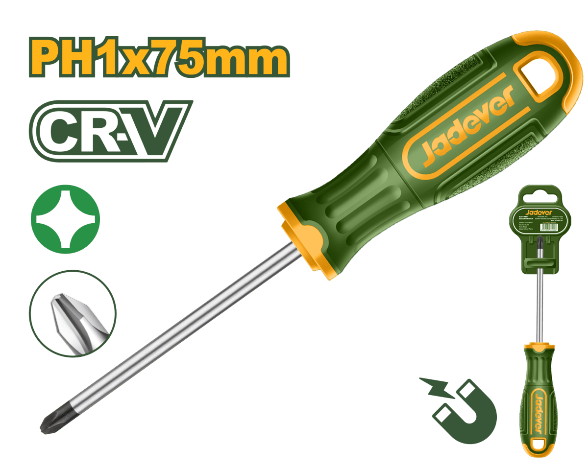 Cacciavite a Croce Phillips PH1 Cr - V con Punta Magnetica - Perrone Shop