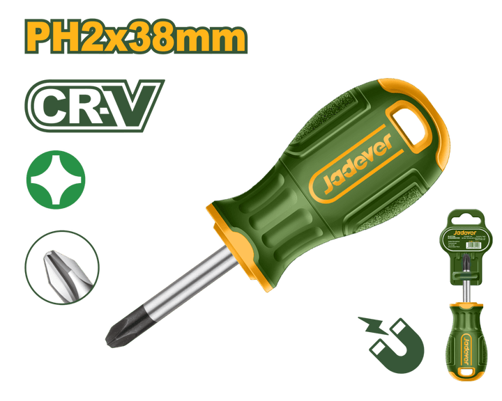 Cacciavite a Croce Phillips PH2 Jadever Cr - V con Punta Magnetica - Perrone Shop