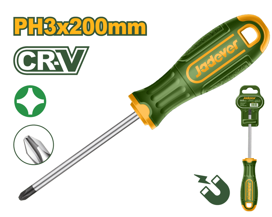 Cacciavite a Croce Phillips PH3 Jadever Cr - V con Punta Magnetica - Perrone Shop