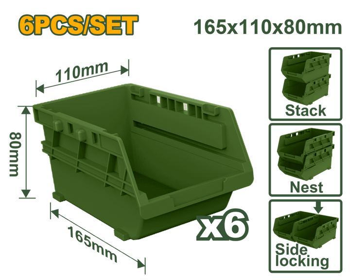 Set 6 Cassette Porta Minuteria Jadever Impilabili in Plastica PP - Perrone Shop