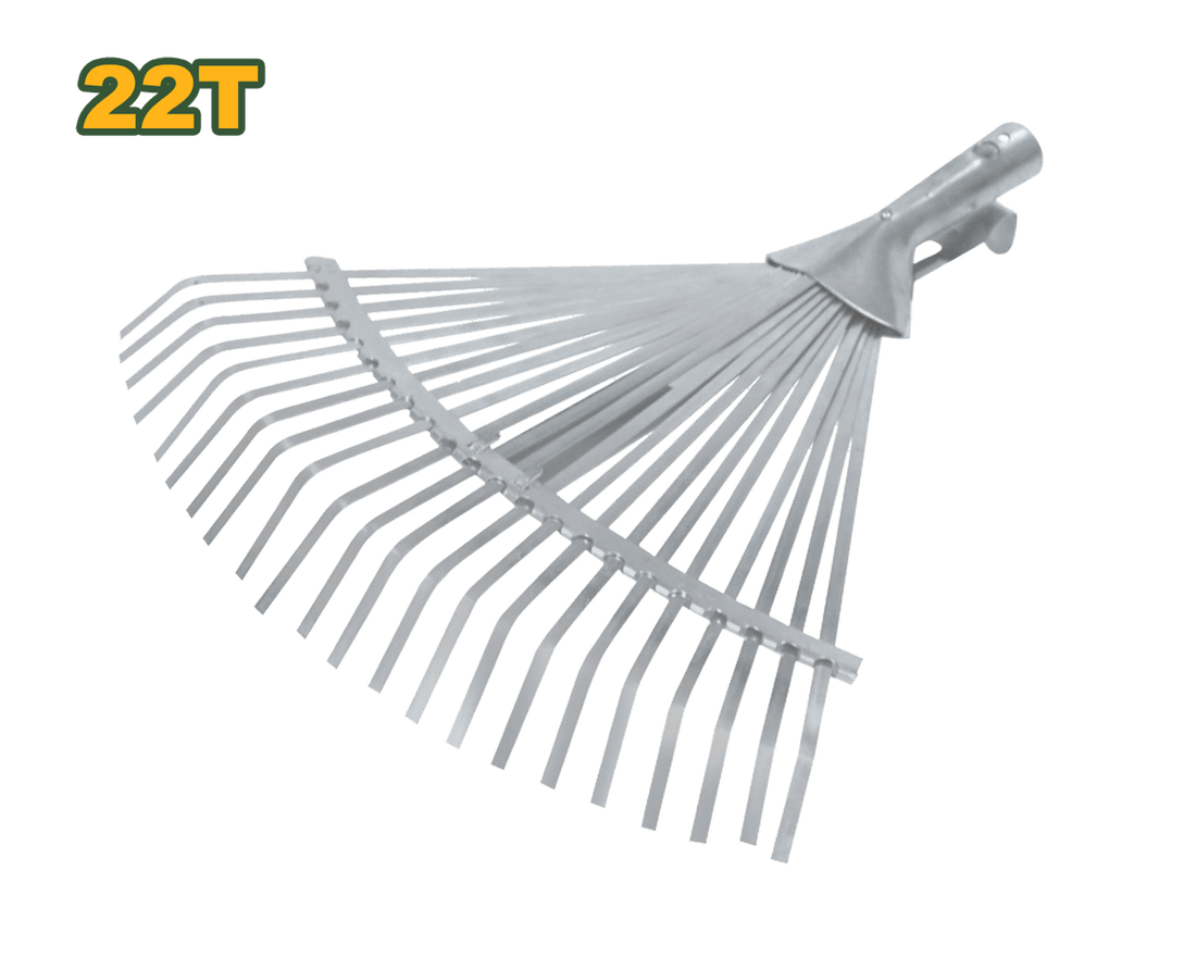 Rastrello a Ventaglio Regolabile Jadever 22 Denti in Acciaio (Senza Manico) - Perrone Shop