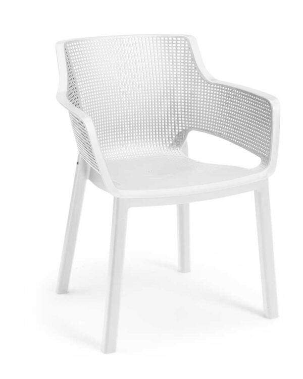 Keter Set tavolo Porto Bianco + 4 poltrone Elisa Bianche - Perrone Shop