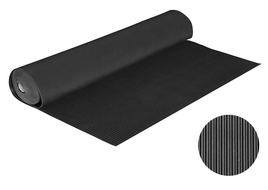 Copripavimento in gomma Millerighe nero 1,25Hx15m - Perrone Shop