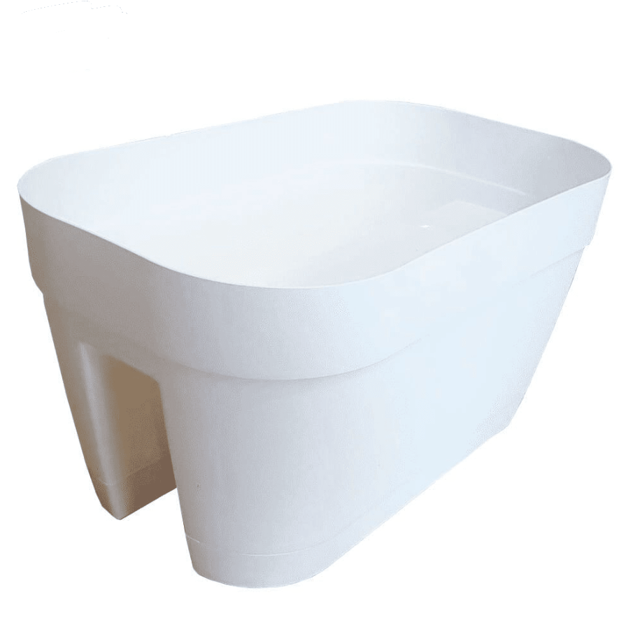 Vaso per ringhiera bianco Orlando 45cm - Perrone Shop