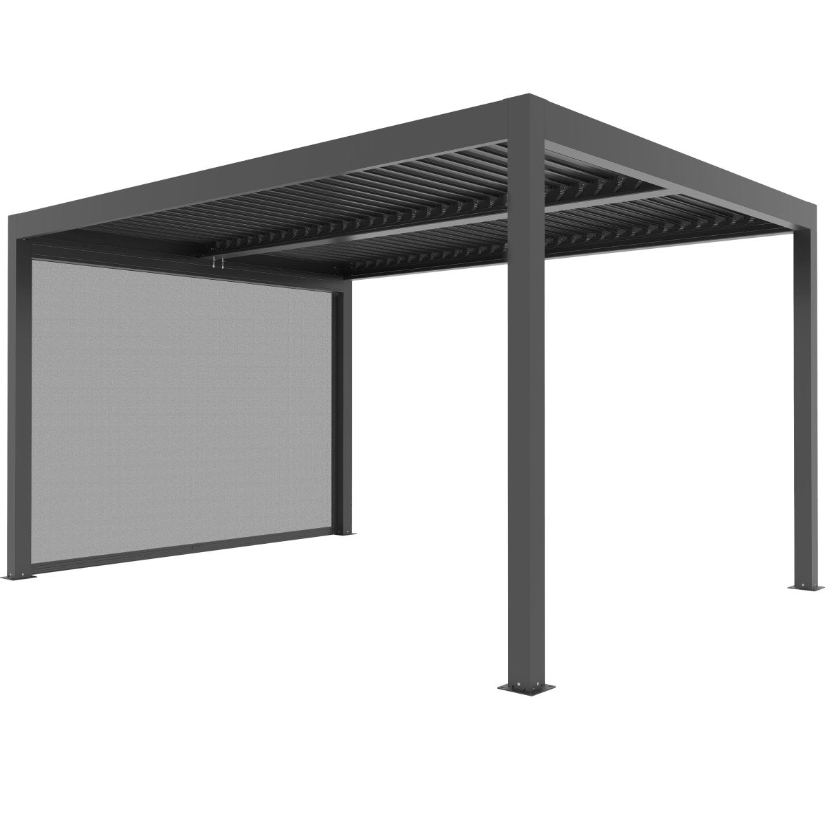 Tenda laterale antracite per pergola bioclimatica Gaia Xone - Perrone Shop