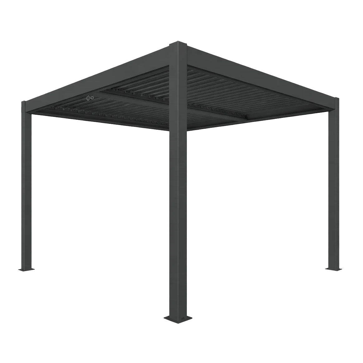 Pergola bioclimatica autoportante in alluminio antracite Gaia Xone - Perrone Shop
