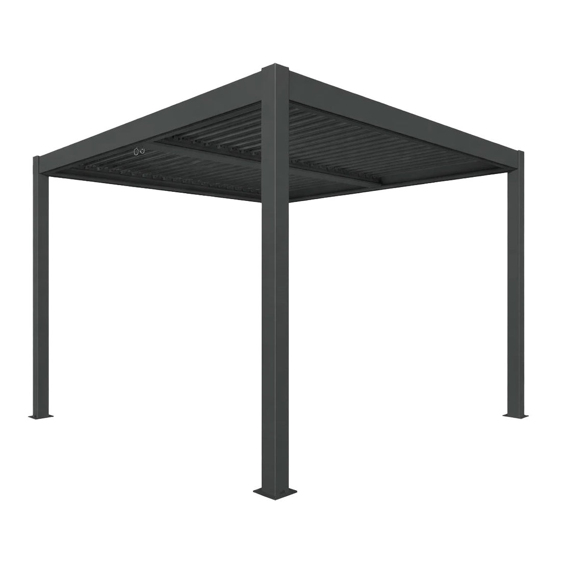 Pergola bioclimatica autoportante in alluminio antracite Gaia Xone - Perrone Shop