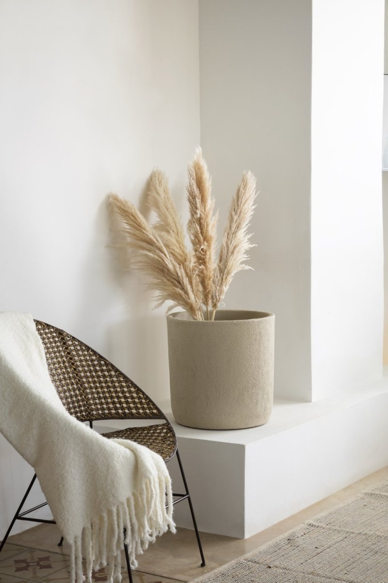 Vaso Cilindro effetto Bouclé Bianco Perla - Perrone Shop