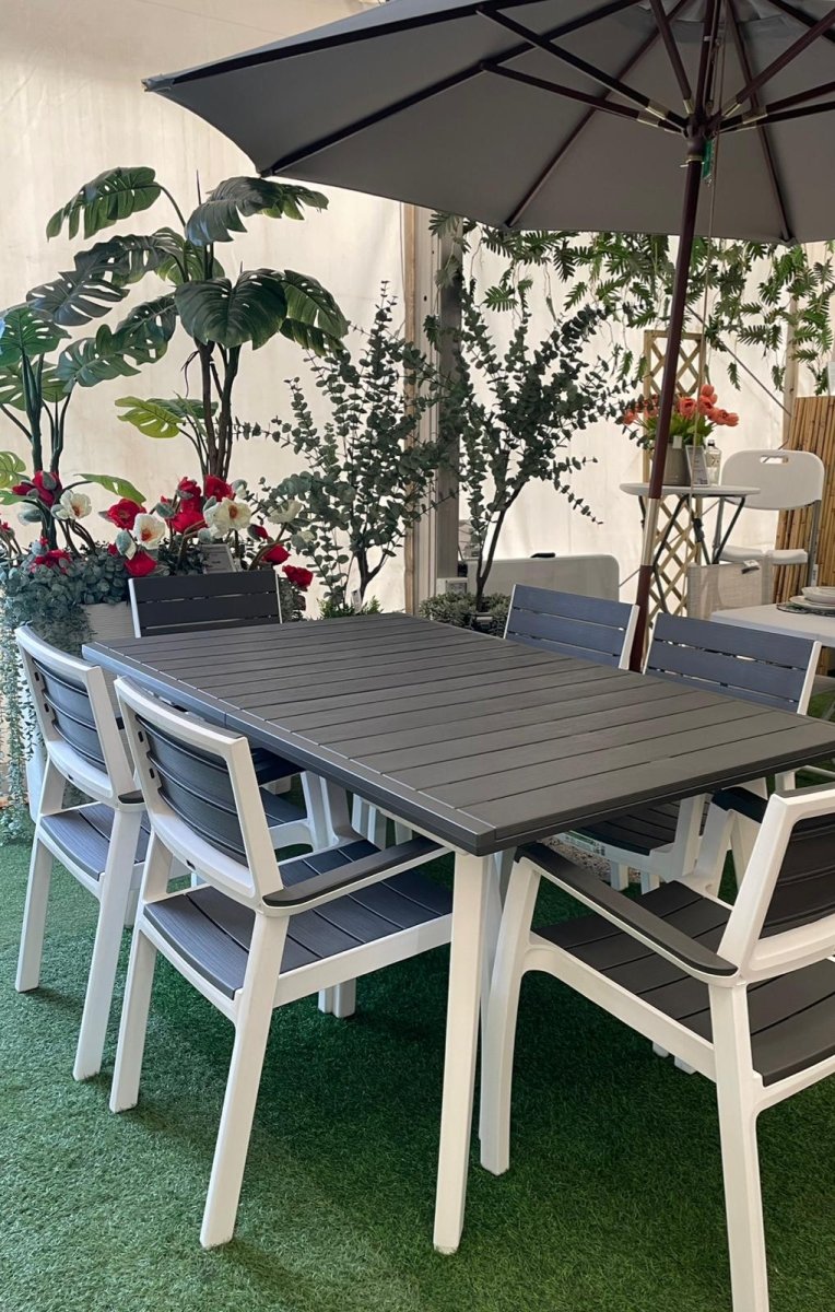 Tavolo allungabile grigio/bianco Harmony Keter - Perrone Shop