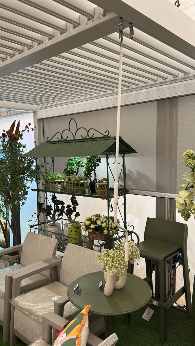 Pergola bioclimatica autoportante in alluminio bianco Gaia Xone - Perrone Shop