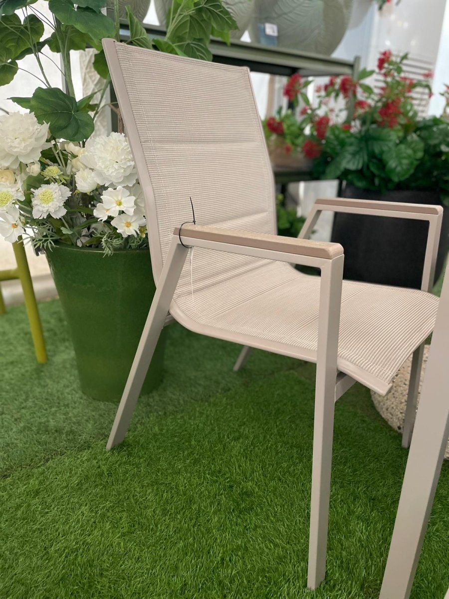 Set da Giardino Asterix greige natural moderno – Tavolo e 6 Sedie | Xone - Perrone Shop