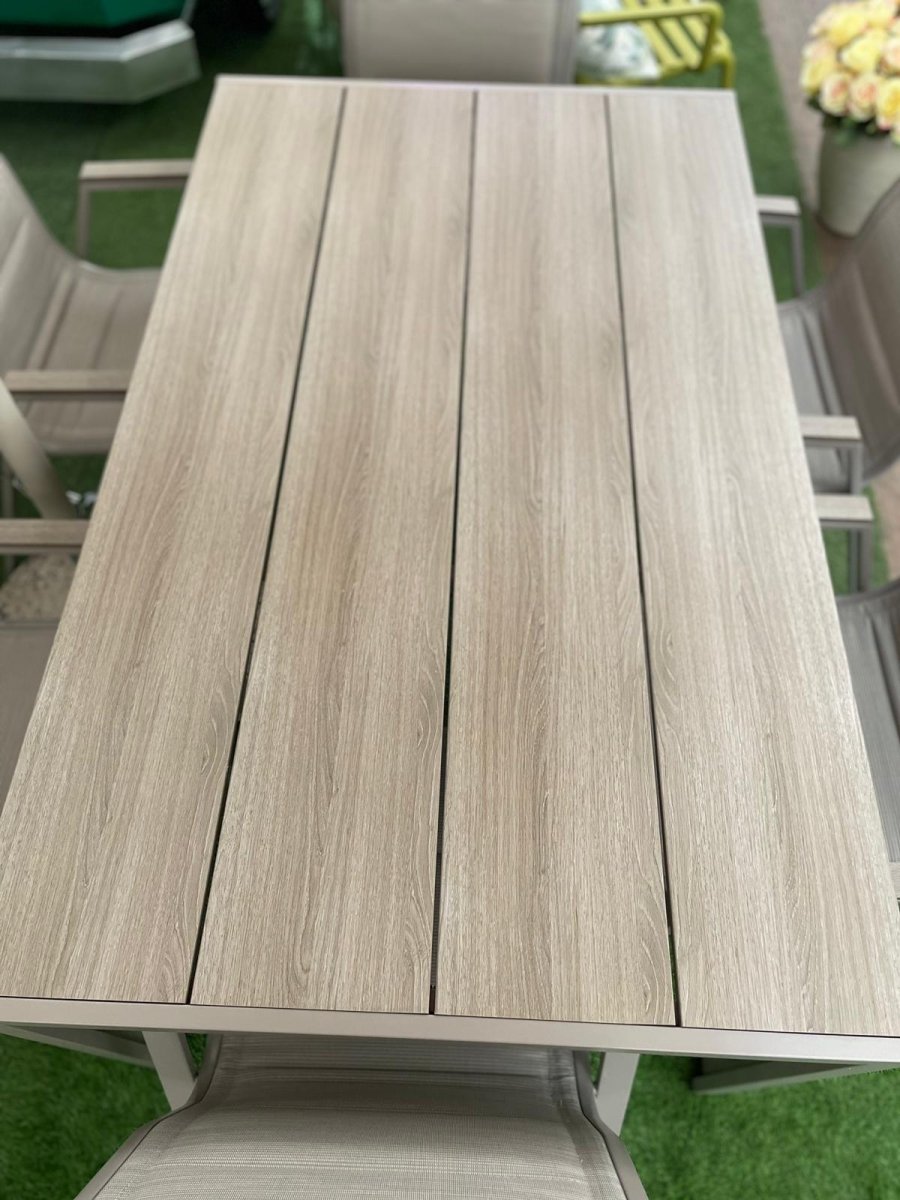 Set da Giardino Asterix greige natural moderno – Tavolo e 6 Sedie | Xone - Perrone Shop