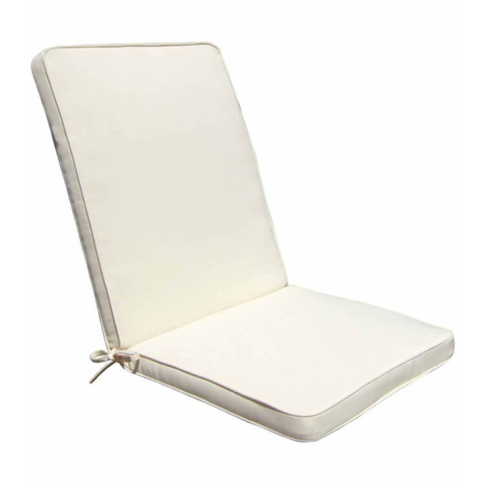 Cuscino Seduta con Schienale Medio Beige per Sedia da Giardino