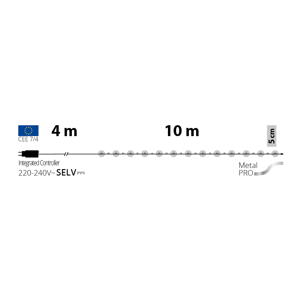 Catena luminosa 200 Mini Sfere MicroLED luce calda – 10 m | Lotti - Perrone Shop