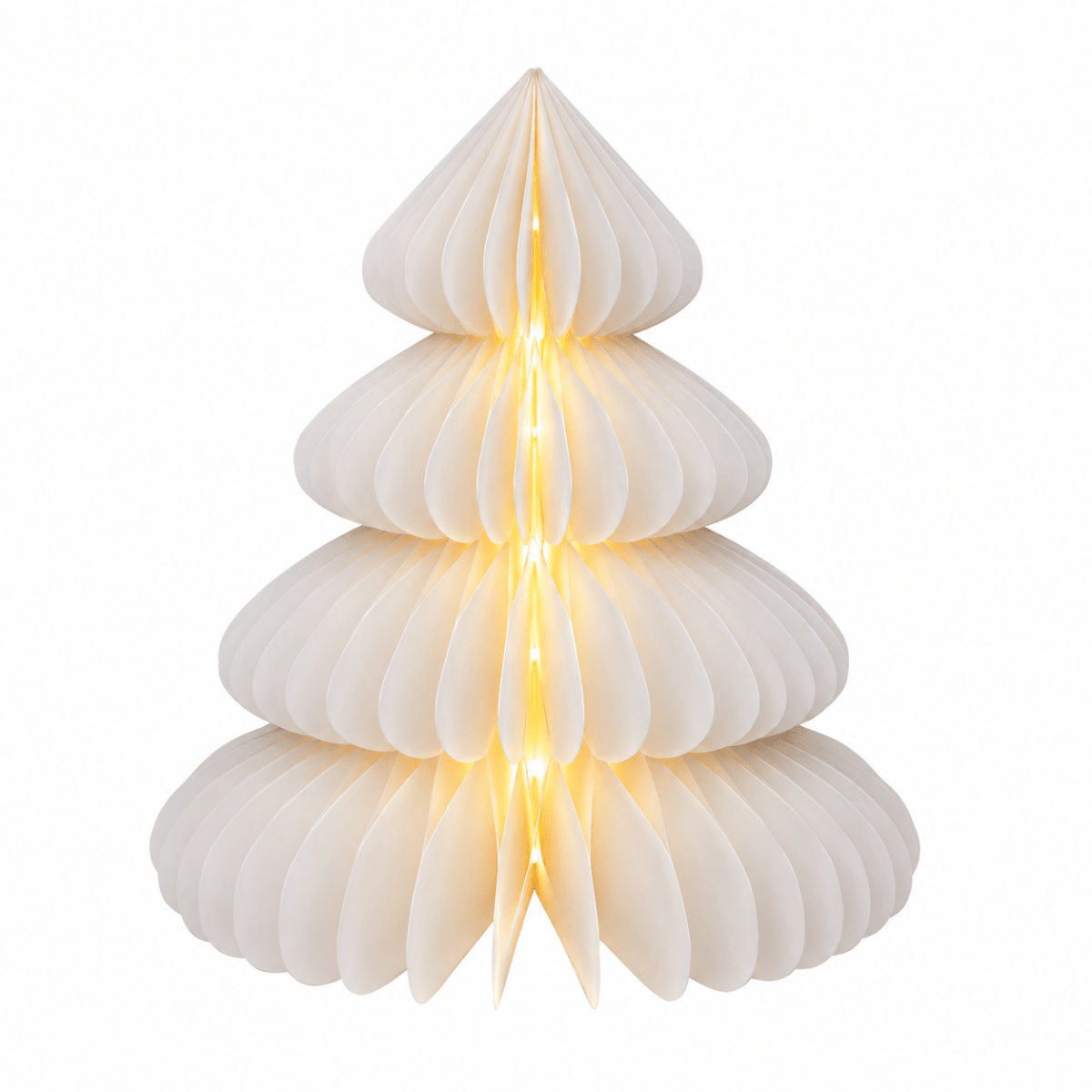 Albero di Natale LED in Carta Bianca con Luce Calda 24 x 28 cm | Kaemingk - Perrone Shop