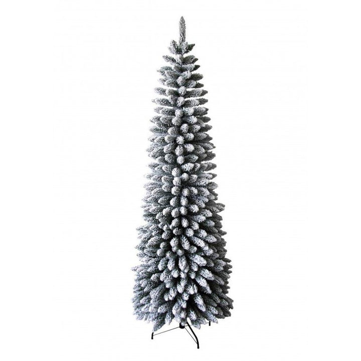 Albero di Natale artificiale Dimitri Slim Innevato, folto e salvaspazio | Xone