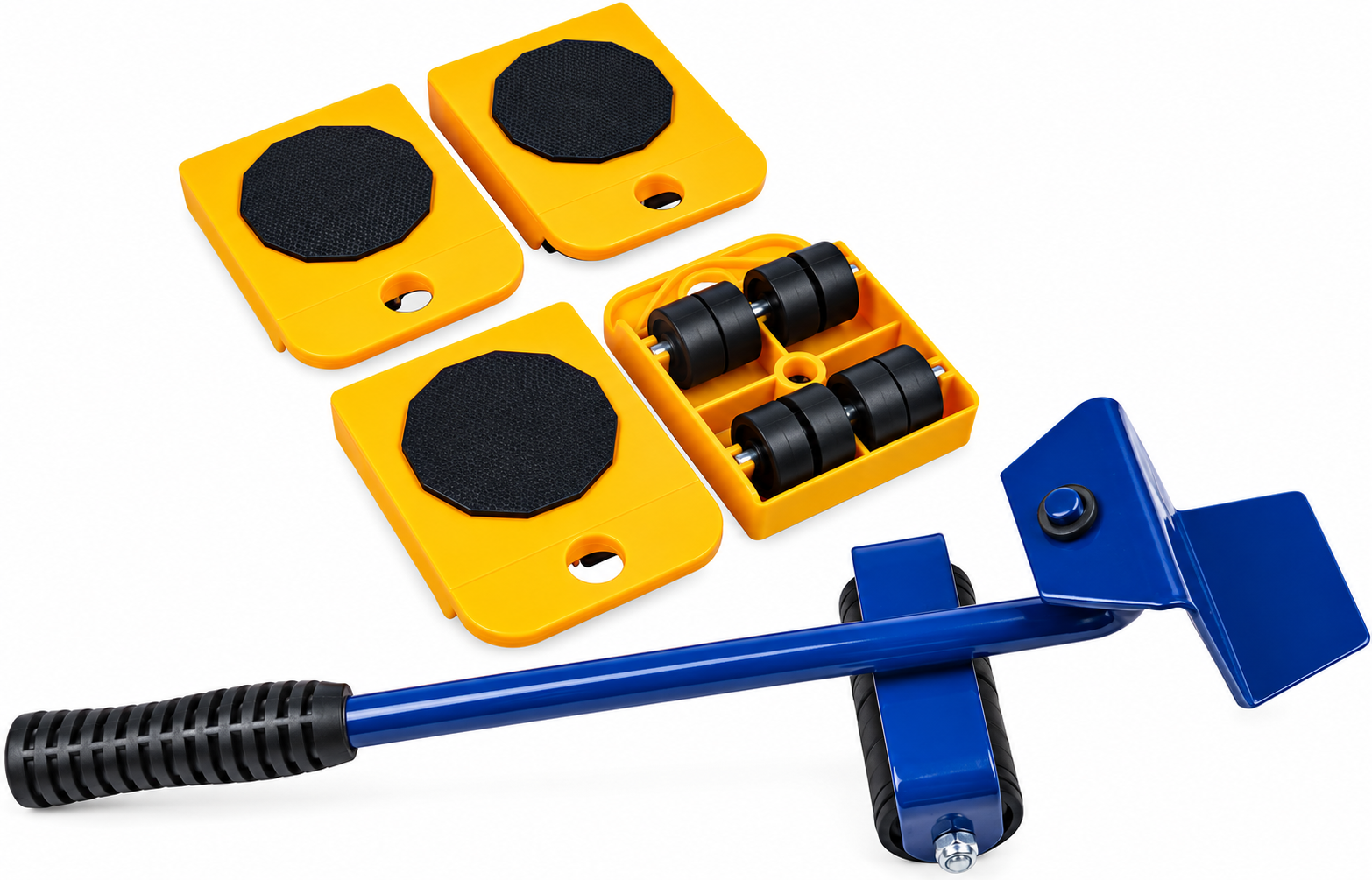 Alzamobili con Ruote – Kit per Sollevare e Spostare Mobili fino a 150 kg