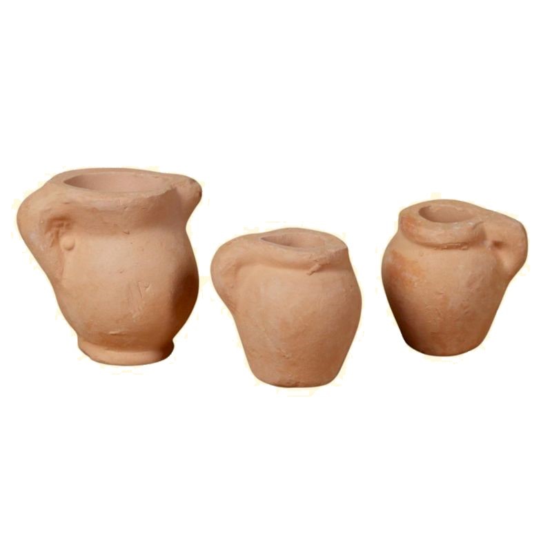 Anfore in terracotta per presepe 3 cm Rossi Rosa