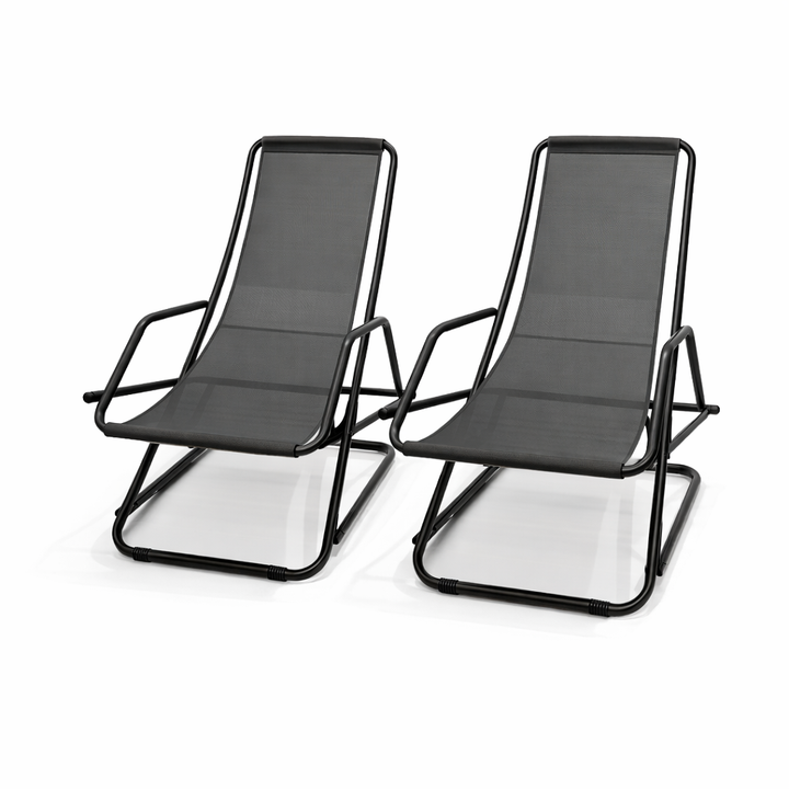 Coppia Sdraio Pieghevoli Gladys in acciaio e textilene Xone