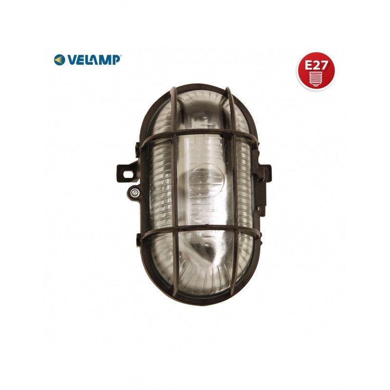 Applique Ip44 E27 ovale Nera