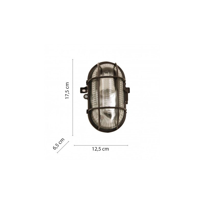 Applique Ip44 E27 ovale Nera