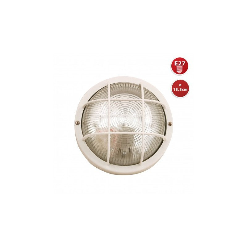 Applique Ip44 E27 tonda bianca