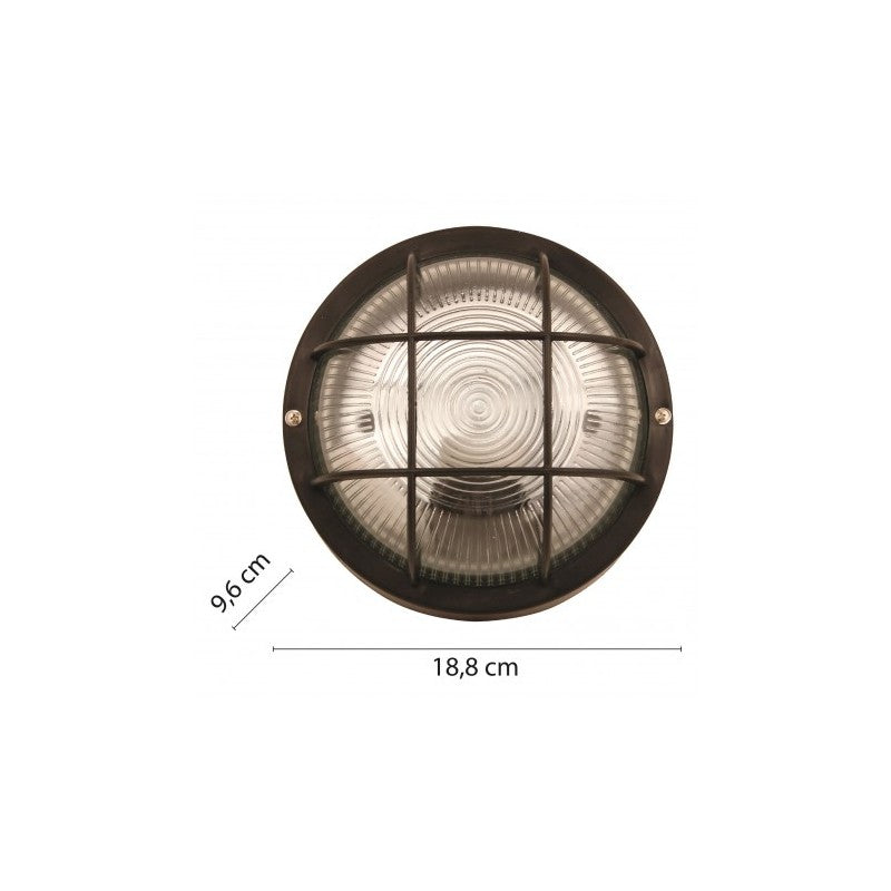 Applique Ip44 E27 tonda nera