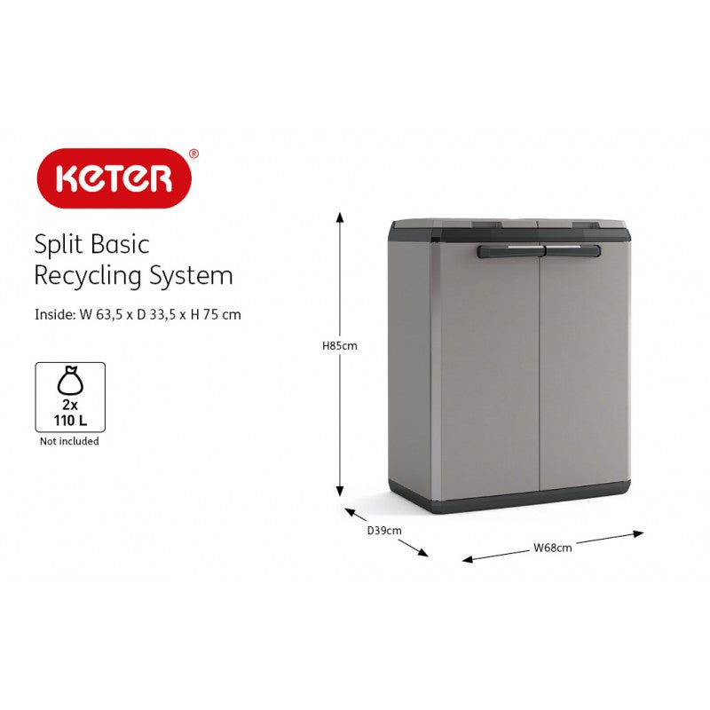 Armadio Split per raccolta differenziata | Keter