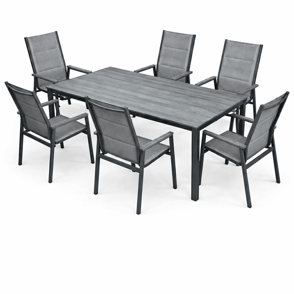 Set da Giardino Asterix Antracite moderno – Tavolo e 6 Sedie | Xone - Perrone Shop