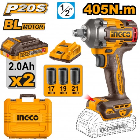 Avvitatore ad impulsi 405n.m c/2batterie e valigetta ai mode