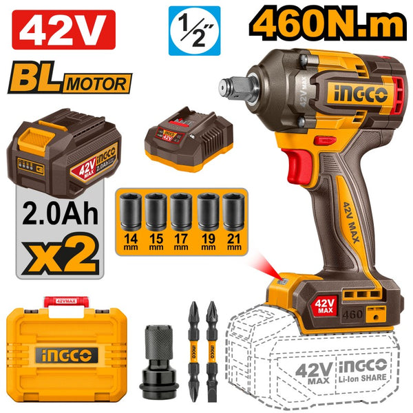 Avvitatore ad impulsi 460N.m 42V con 2 batterie