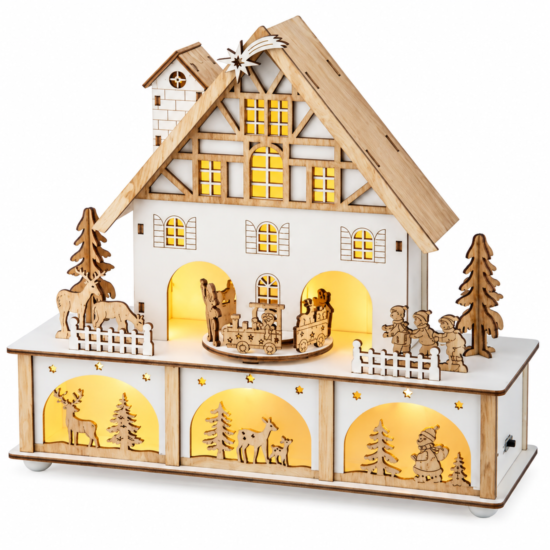 Paesaggio Casa Natalizia LED con Movimento 10 x 27 x H 24,3 cm | Kaemingk