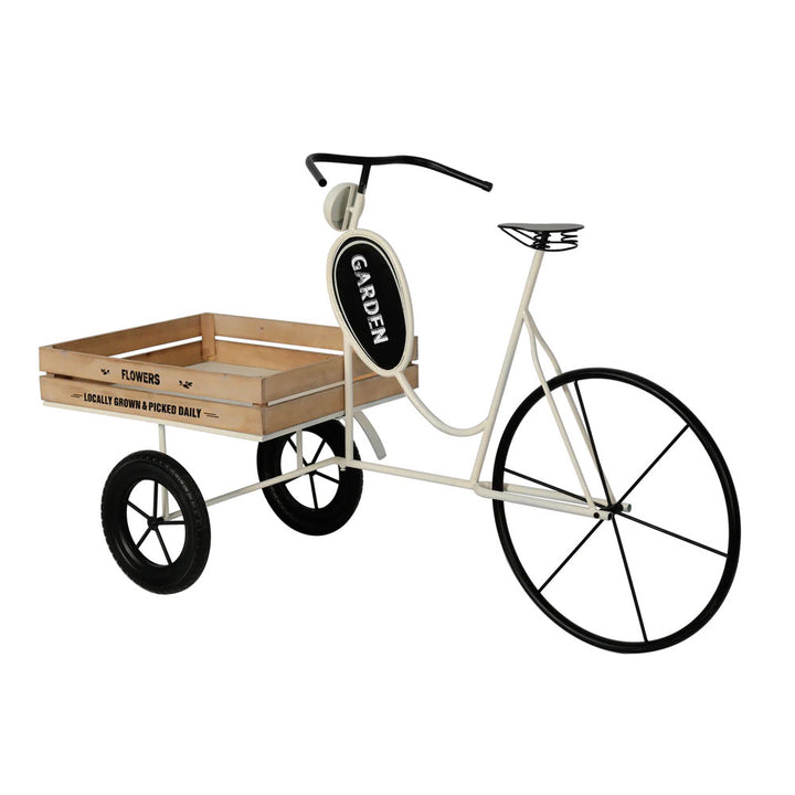 Fioriera Bicicletta Vintage con Cassetta in Legno Decorativa