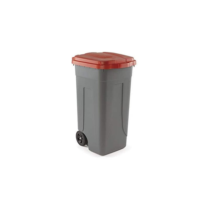 Bidone carrellato rosso 100 LT