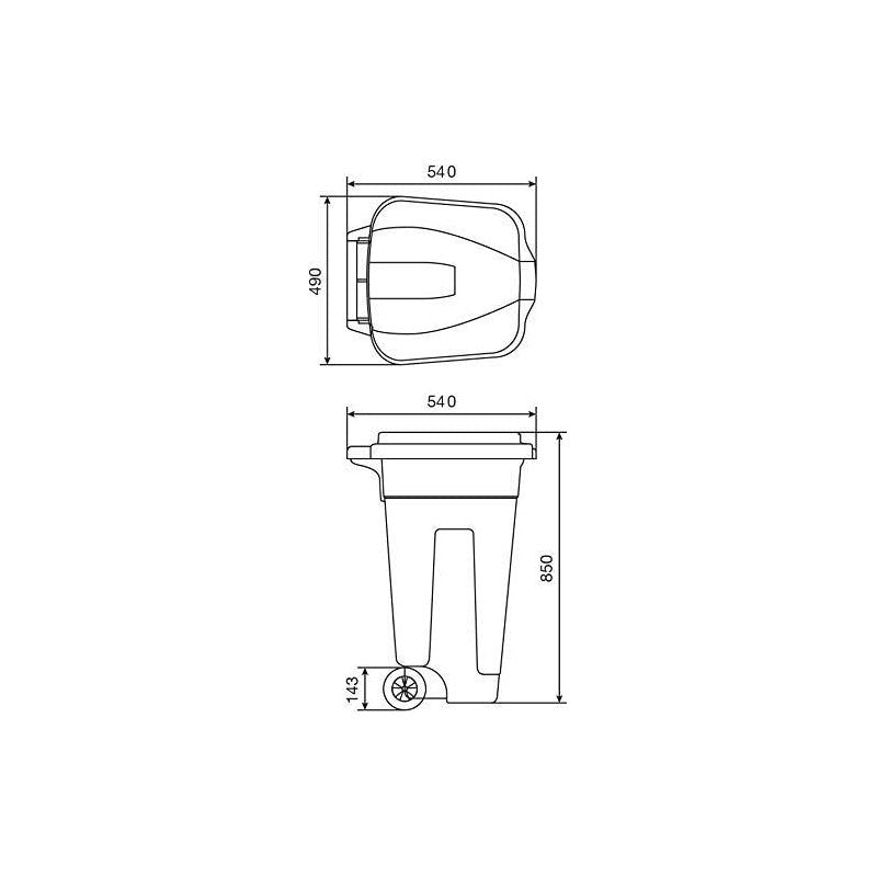 Bidone carrellato verde 100 LT