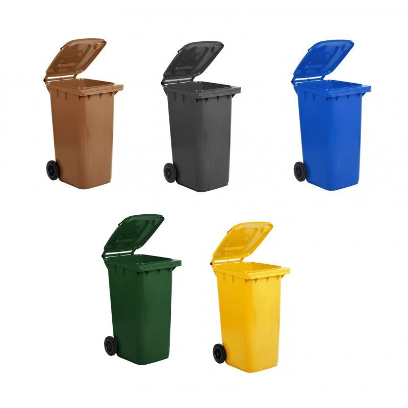 Mobil Plastic Bidone carrellato per la raccolta differenziata rifiuti 360 Lt per uso esterno - Giallo (Uni EN 840 Mobil Plastic Bidone carrellato per la raccolta differenziata rifiuti 360 Lt per uso esterno - Giallo (Uni EN 840