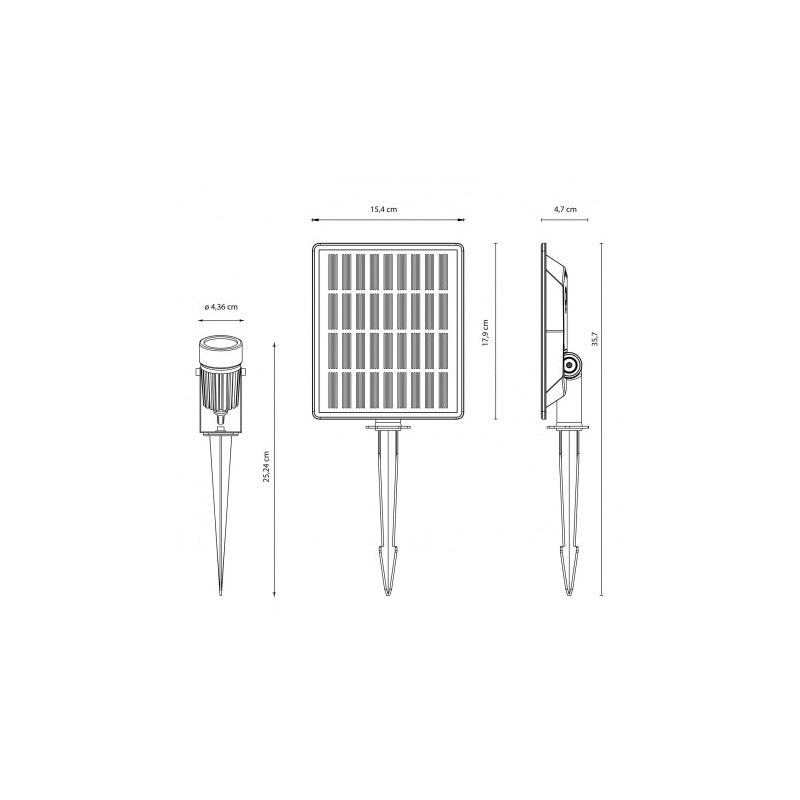 kit 2 faretti LED in alluminio a carica solare
