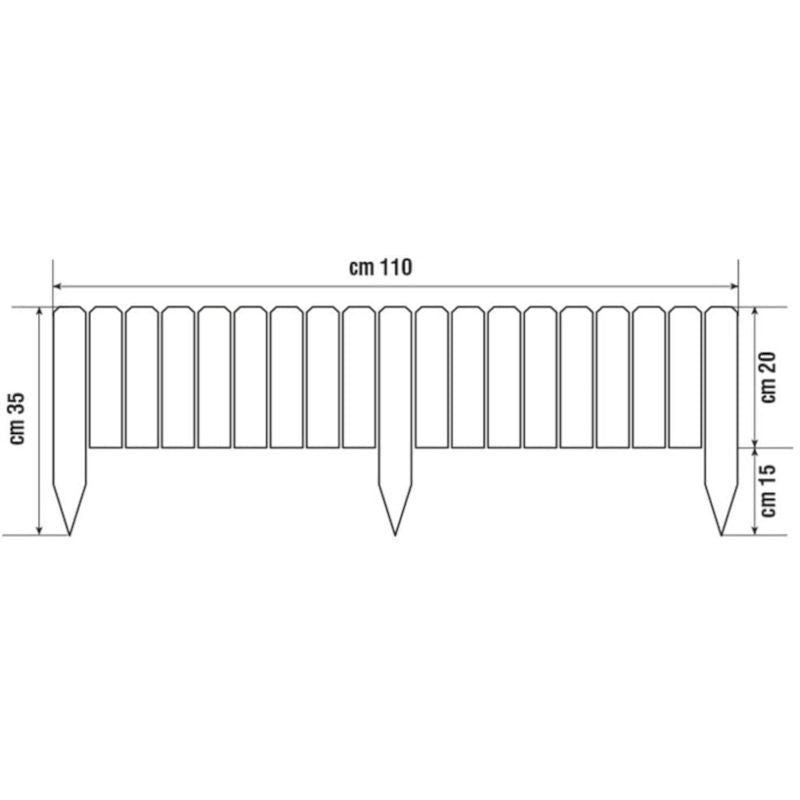 Bordura per aiuole in legno 110x5x20/35h cm Verdelook