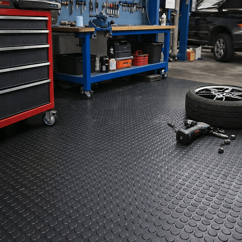 Pavimento bullonato antiscivolo in PVC antracite - Perrone Shop