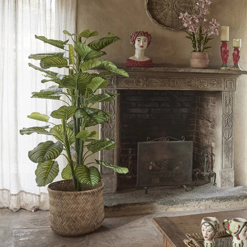 Pianta artificiale Calathea Bell con vaso 115h cm EDG