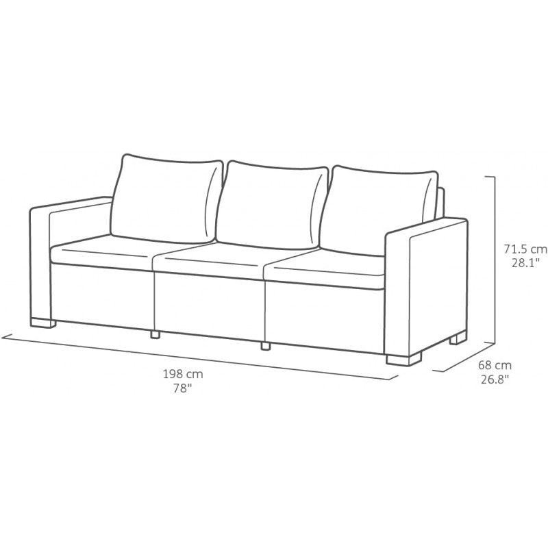 Divano California 3 posti con cuscino | Keter