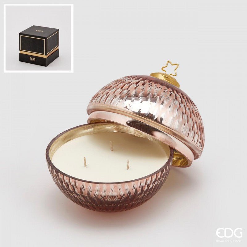 Candela con Sfera in vetro Pink| EDG - Perrone Shop